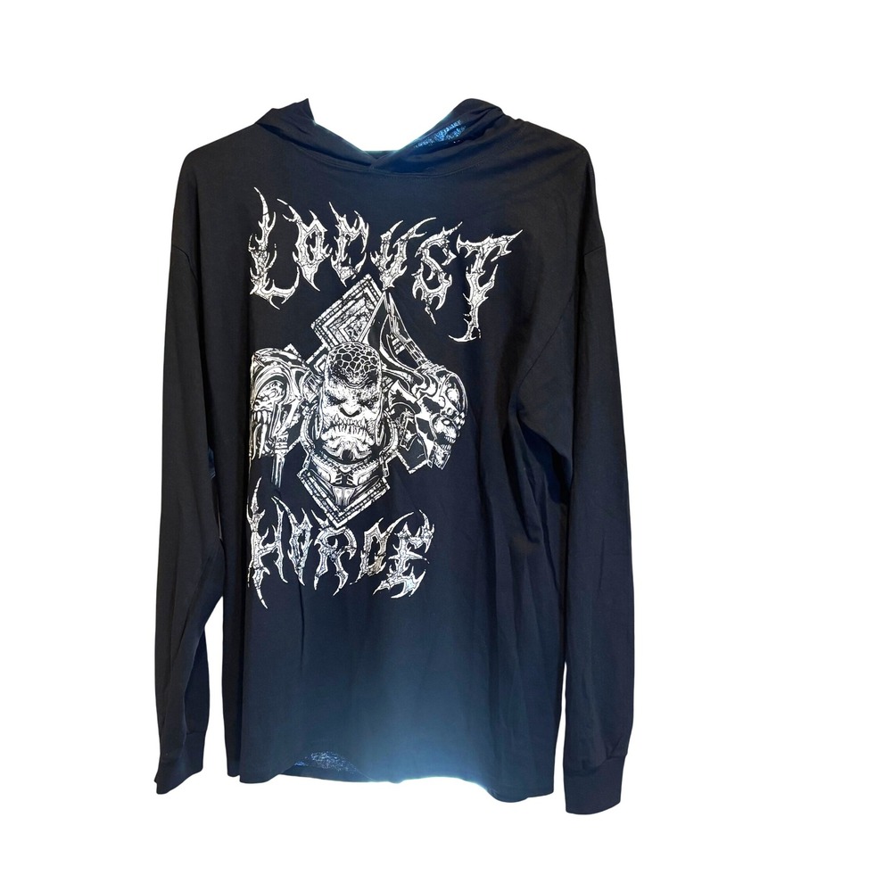Gears of War Locust Horde‎ Black Graphic Print Long Sleeve Hoodie Medium